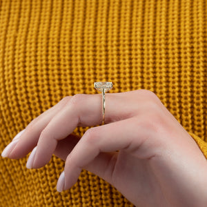 The Natalie Set  With A 2.5 Carat Radiant 18K Yellow Gold Moissanite