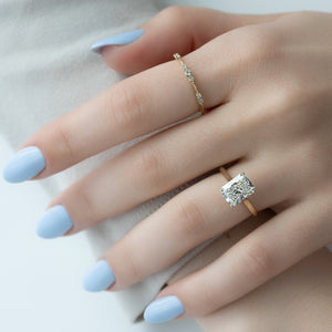 The Natalie Set  With A 2.5 Carat Radiant 18K Yellow Gold Moissanite