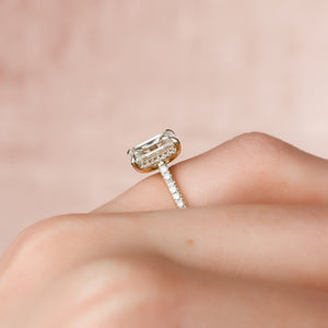 The Pave Natalie Set With A 2 Carat Emerald 18K Yellow Gold Lab Diamond