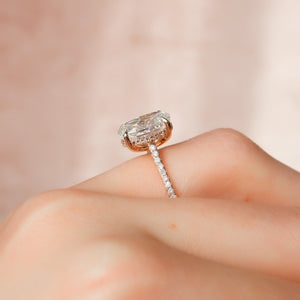 The Pave Natalie Set With A 2 Carat Oval 14K Rose Gold Lab Diamond