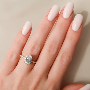 The Pave Natalie Set With A 1.5 Carat Oval 18K Yellow Gold Lab Diamond