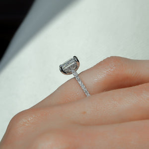 The Pave Natalie Set With A 1 Carat Princess 18K White Gold Lab Diamond