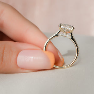 The Natalie Set  With A 3 Carat Princess 18K Yellow Gold Moissanite