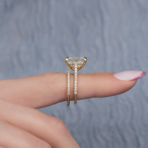 The Natalie Set  With A 3 Carat Princess 18K Yellow Gold Moissanite
