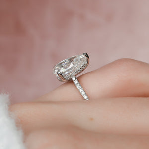 The Pave Natalie Set With A 1 Carat Pear 14K White Gold Lab Diamond
