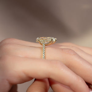 The Pave Natalie Set With A 2.5 Carat Pear 18K Yellow Gold Lab Diamond