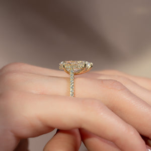 The Natalie Set With A 1 Carat Pear 18K Yellow Gold Lab Diamond