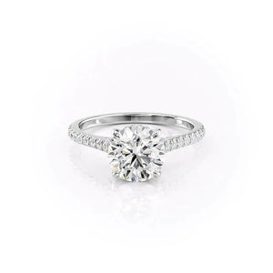 The Pave Natalie Set With A 2 Carat Oval 18K White Gold Lab Diamond