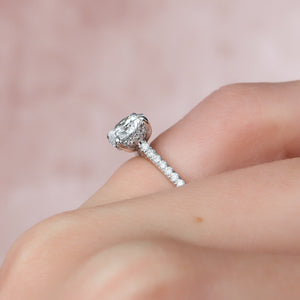 The Pave Natalie Set With A 2 Carat Round 14K White Gold Lab Diamond