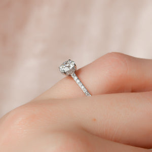 The Pave Natalie Set With A 3 Carat Round 18K White Gold Lab Diamond