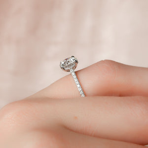 The Pave Natalie Set With A 3 Carat Round 18K White Gold Lab Diamond