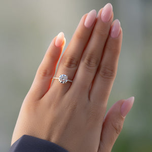 The Pave Natalie Set With A 2.5 Carat Round 14K Yellow Gold Lab Diamond
