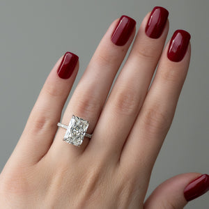 The Natalie Set With A 1 Carat Radiant 14K White Gold Lab Diamond