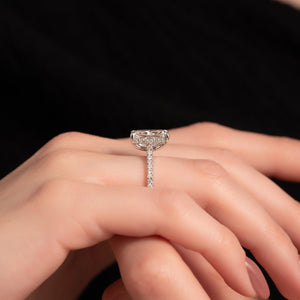 The Pave Natalie Set With A 2 Carat Radiant 18K White Gold Lab Diamond