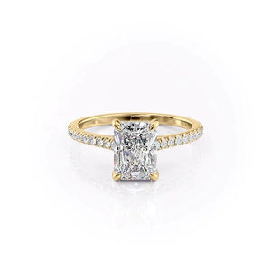 The Natalie Set With A 2.5 Carat Radiant 18K Yellow Gold Lab Diamond