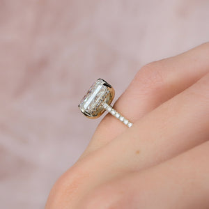The Natalie Set With A 2 Carat Radiant 18K Yellow Gold Lab Diamond
