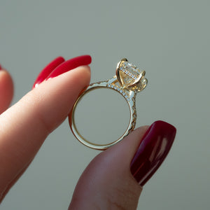 The Natalie Set With A 2 Carat Radiant 18K Yellow Gold Lab Diamond