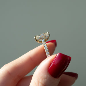 The Natalie Set With A 2 Carat Radiant 18K Yellow Gold Lab Diamond