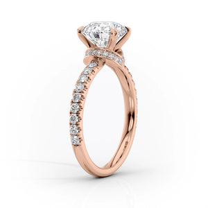 The Sofia Set  With A 2.5 Carat Emerald 18K Rose Gold Moissanite