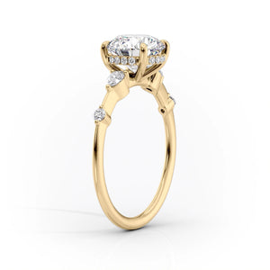 The Naomi Set With A 2 Carat Oval 18K Yellow Gold Lab Diamond