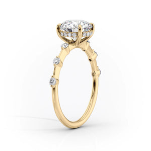 The Penelope Set With A 1 Carat Emerald 18K Yellow Gold Lab Diamond