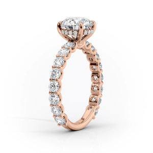 The Adelle Set With A 2.5 Carat Pear 18K Rose Gold Lab Diamond