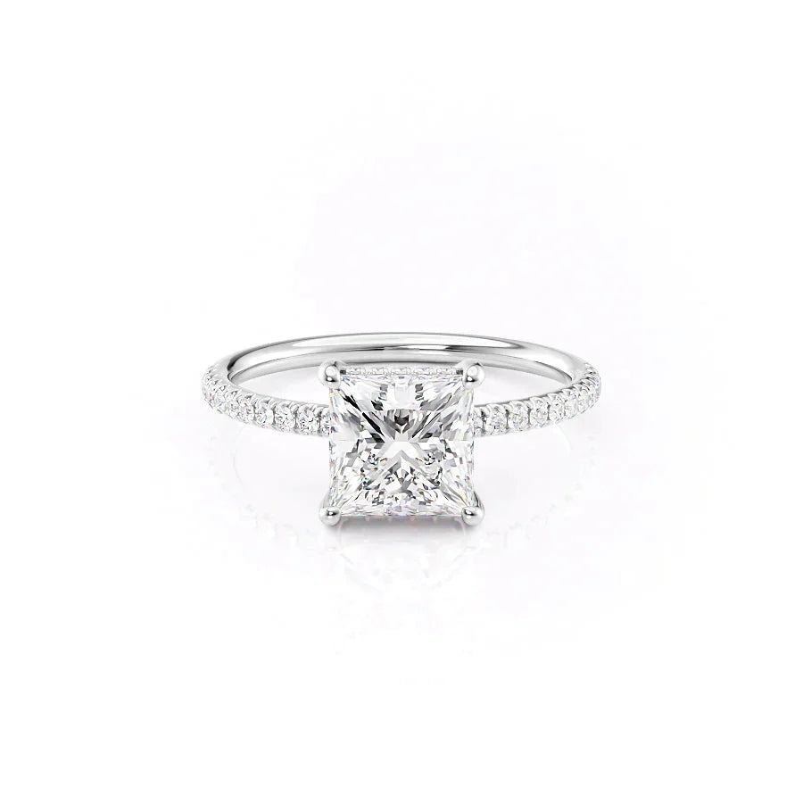 The Low Profile Kamellie Set With A 1 Carat Princess 14K White Gold Lab Diamond