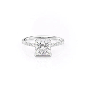 The Low Profile Kamellie Set With A 1 Carat Princess 14K White Gold Lab Diamond