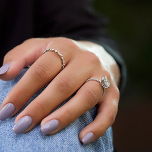The Low Profile Kamellie Set With A 1 Carat Princess 18K White Gold Lab Diamond
