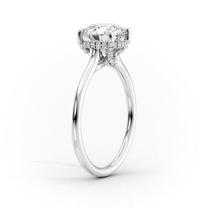The Ellie Set  With A 5 Carat Emerald 14K White Gold Moissanite