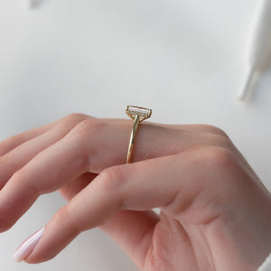 The Ellie Set With A 3 Carat Emerald 18K Yellow Gold Lab Diamond