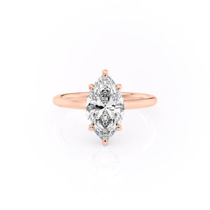 The Ellie Set With A 1.5 Carat Marquise 14K Rose Gold Lab Diamond