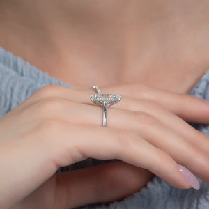 The Ellie Set With A 1 Carat Marquise 14K White Gold Lab Diamond