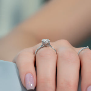 The Ellie Set With A 1 Carat Marquise 14K White Gold Lab Diamond