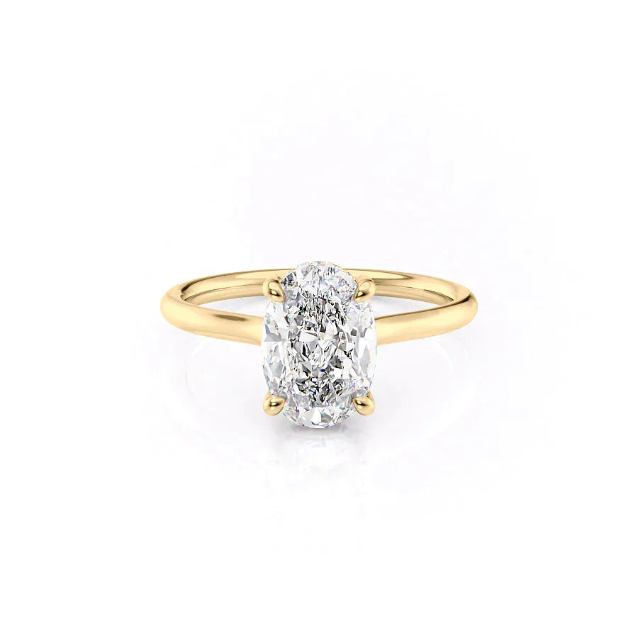 The Ellie Set With A 1 Carat Oval 18K Yellow Gold Lab Diamond