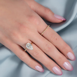 The Ellie Set With A 1 Carat Pear 18K Yellow Gold Lab Diamond