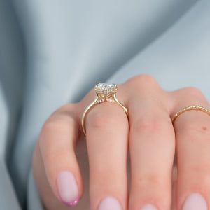 The Ellie Set  With A 2 Carat Pear 18K Yellow Gold Moissanite