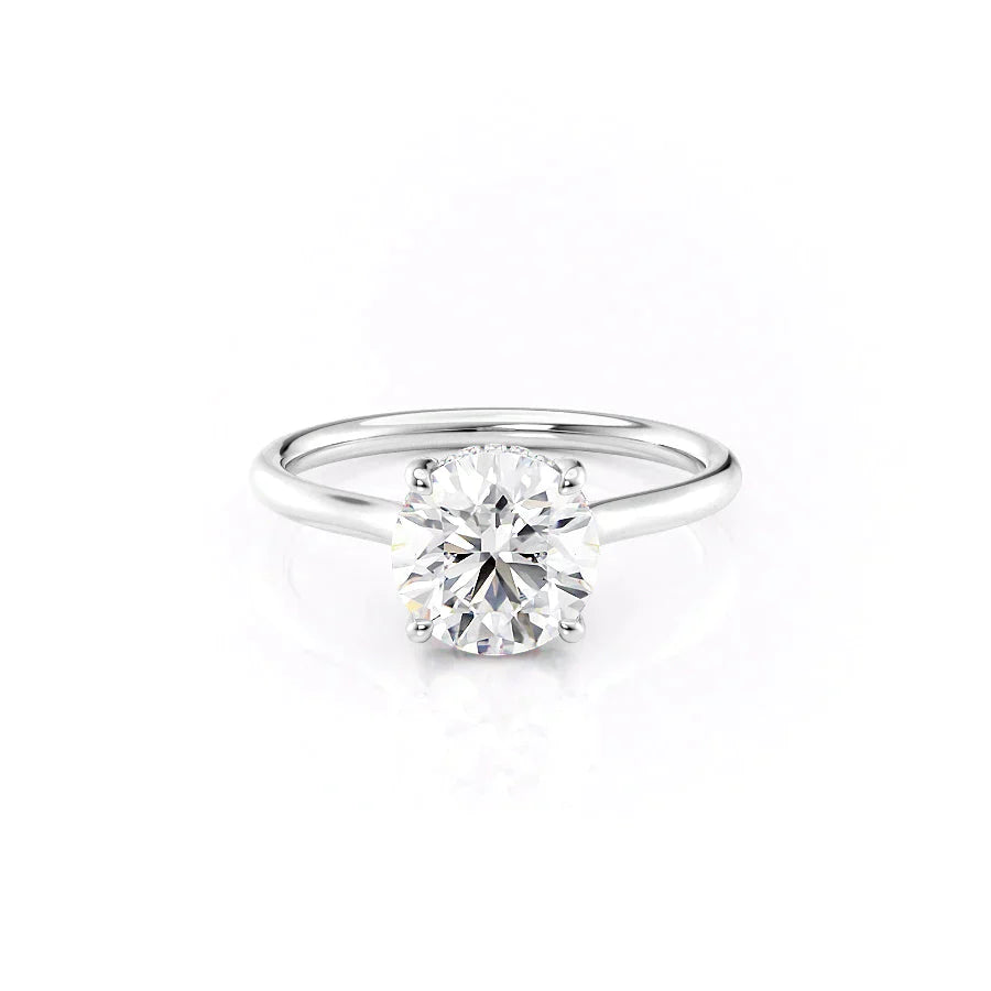 The Ellie Set With A 1 Carat Round 14K White Gold Lab Diamond