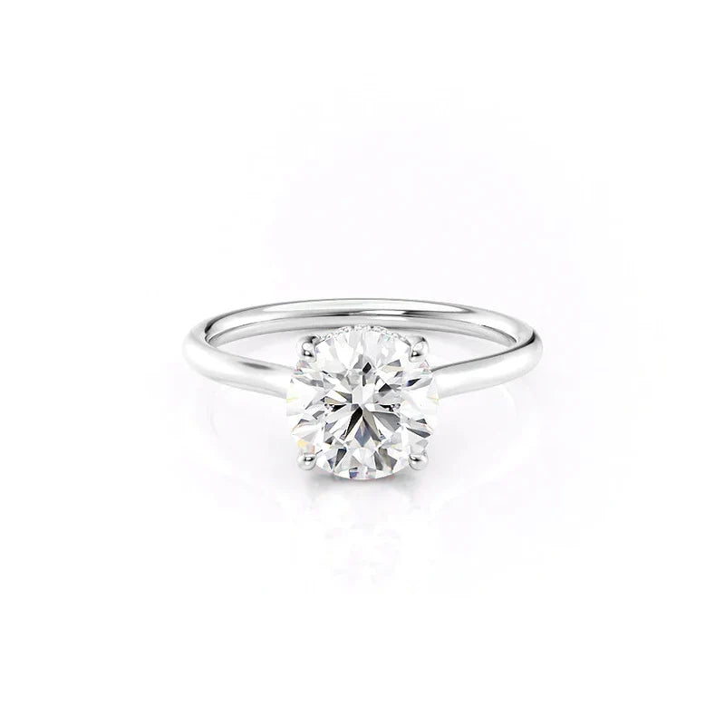 The Ellie Set With A 1 Carat E. Cushion 14K Rose Gold Lab Diamond