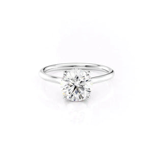 The Ellie Set With A 1 Carat E. Cushion 14K Rose Gold Lab Diamond