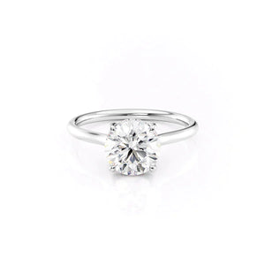 The Ellie Set With A 3 Carat Round 18K White Gold Lab Diamond