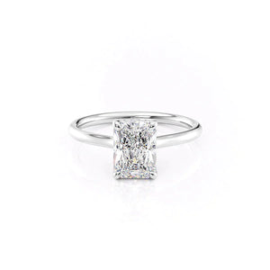 The Ellie Set With A 1 Carat Radiant 18K White Gold Lab Diamond