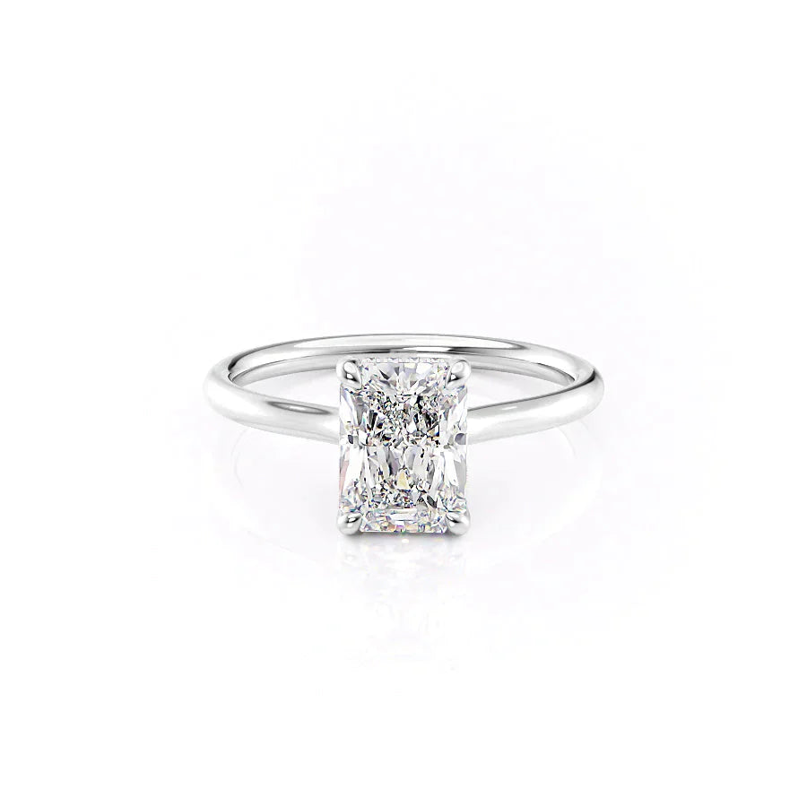 The Ellie Set With A 2 Carat Radiant 14K White Gold Lab Diamond