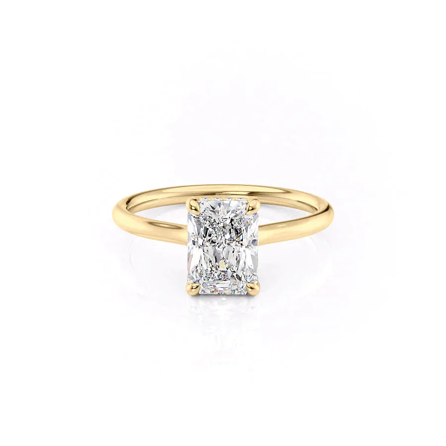 The Ellie Set With A 1 Carat Radiant 18K Yellow Gold Lab Diamond