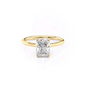The Ellie Set With A 2 Carat Radiant 18K Yellow Gold Lab Diamond