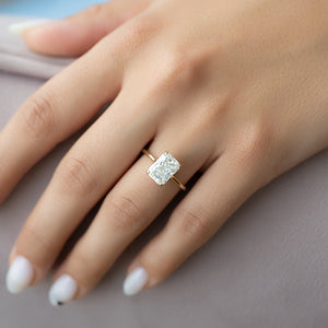 The Ellie Set  With A 2.5 Carat Radiant 18K Yellow Gold Moissanite