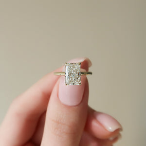The Ellie Set  With A 2.5 Carat Radiant 18K Yellow Gold Moissanite