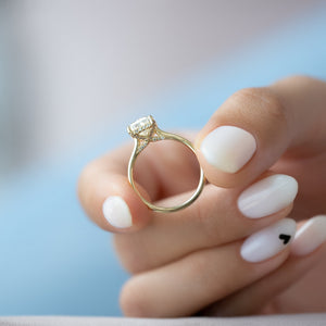 The Ellie Set  With A 2.5 Carat Radiant 18K Yellow Gold Moissanite
