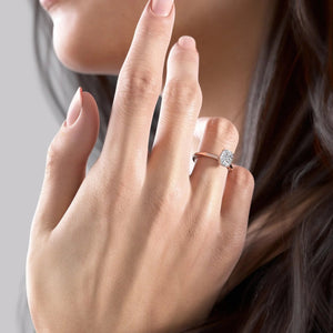 The Alex Set Solitaire  With A 2.5 Carat E. Cushion 18K Rose Gold Moissanite