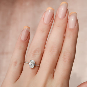The Alex Set  With A 1 Carat Oval 14K White Gold Moissanite